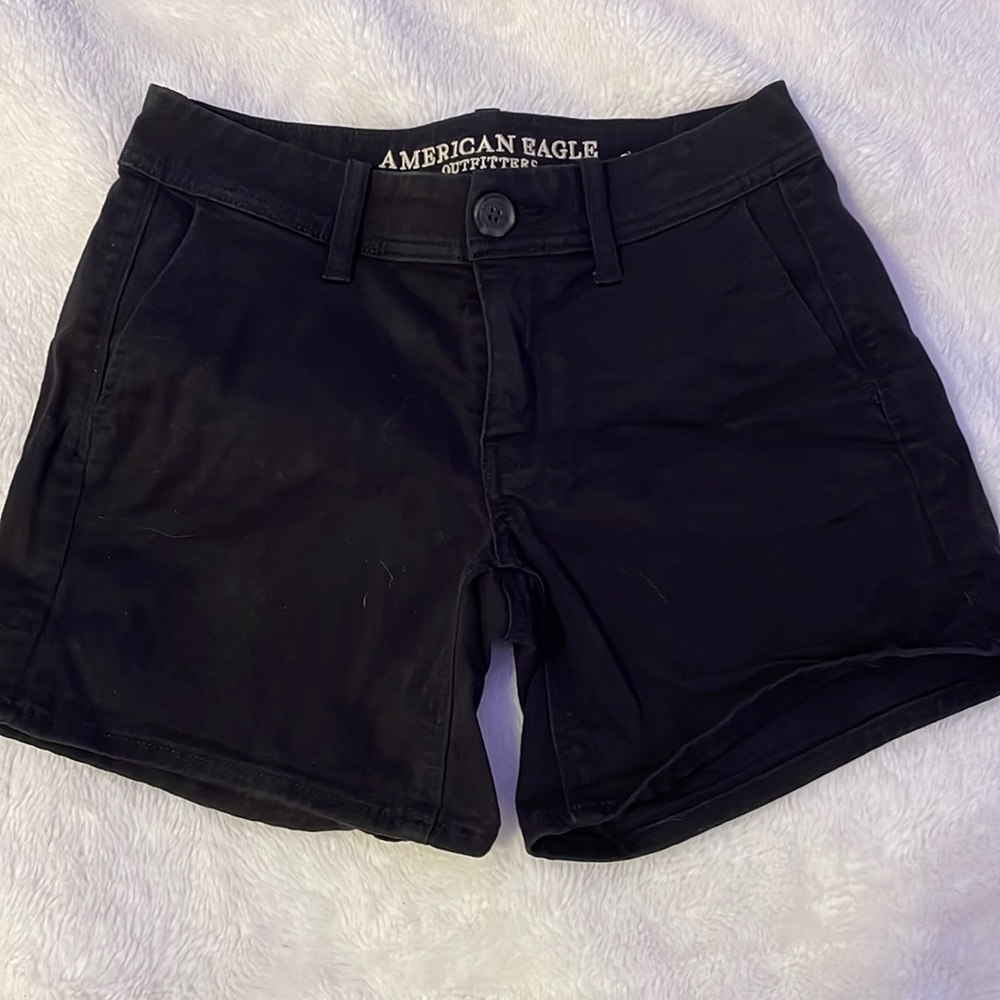 black jean shorts size 0.